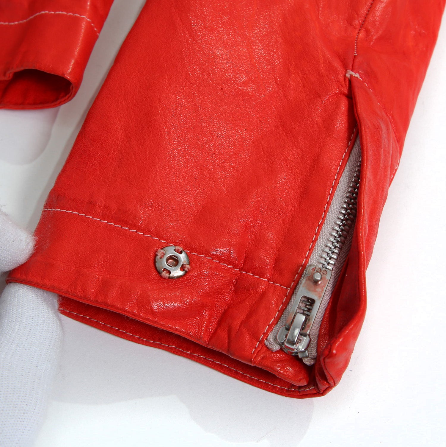 CAROL CHRISTIAN POELL キャロルクリスチャンポエル / 美品2016 KANGAROO O.D / HIGH NECK LEATHER JACKET / size 46 (RED)