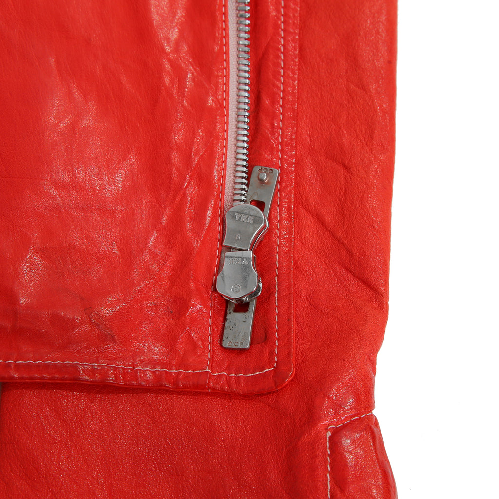 CAROL CHRISTIAN POELL キャロルクリスチャンポエル / 美品2016 KANGAROO O.D / HIGH NECK LEATHER JACKET / size 46 (RED)