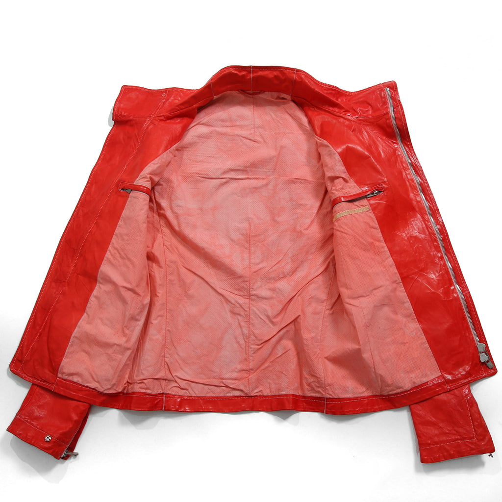 CAROL CHRISTIAN POELL キャロルクリスチャンポエル / 美品2016 KANGAROO O.D / HIGH NECK LEATHER JACKET / size 46 (RED)