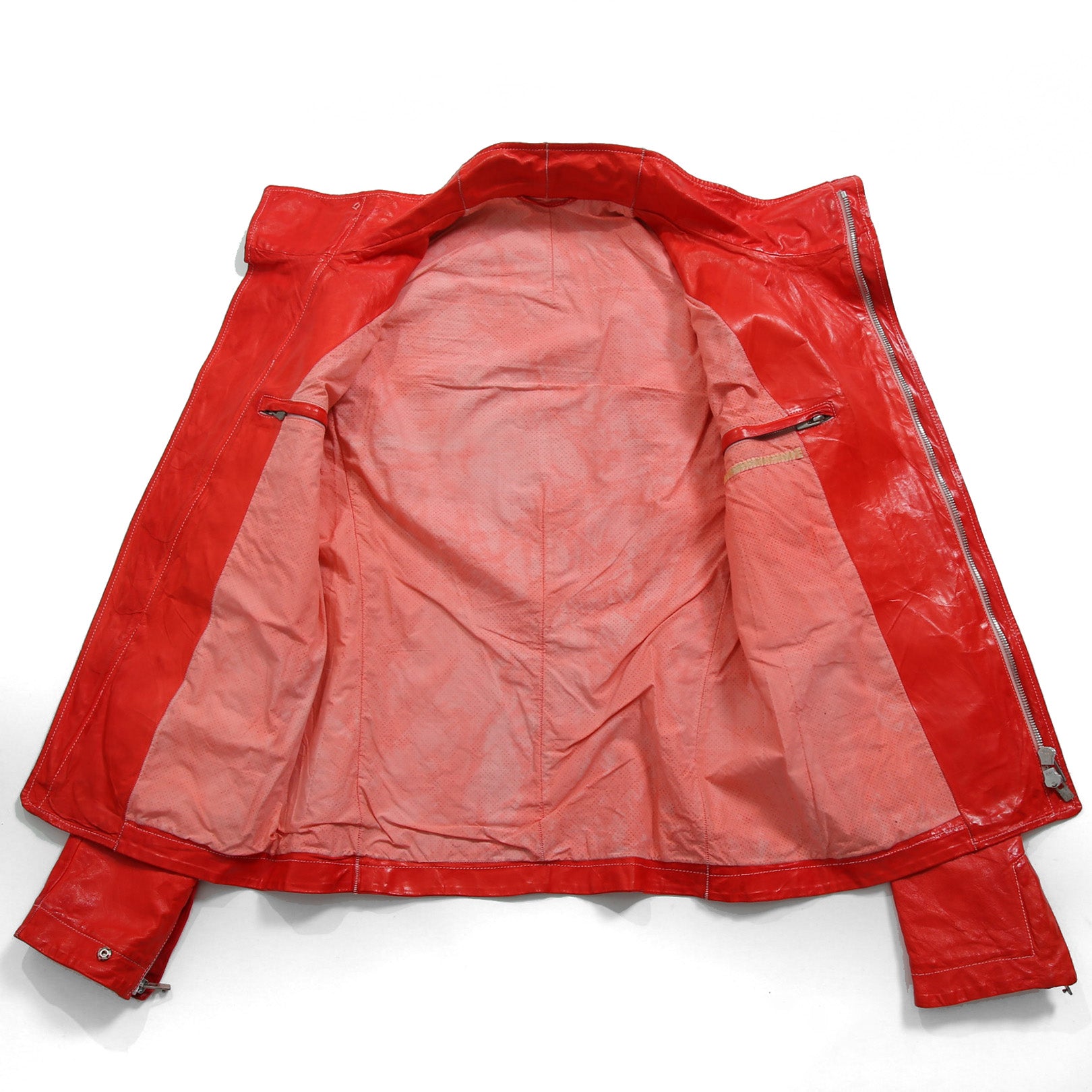 CAROL CHRISTIAN POELL キャロルクリスチャンポエル / 美品2016 KANGAROO O.D / HIGH NECK LEATHER JACKET / size 46 (RED)