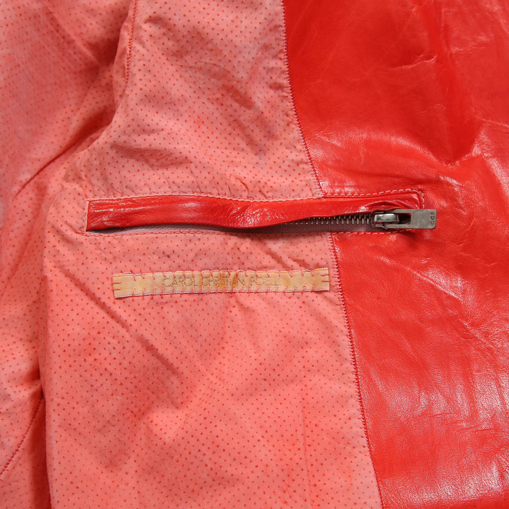 CAROL CHRISTIAN POELL キャロルクリスチャンポエル / 美品2016 KANGAROO O.D / HIGH NECK LEATHER JACKET / size 46 (RED)