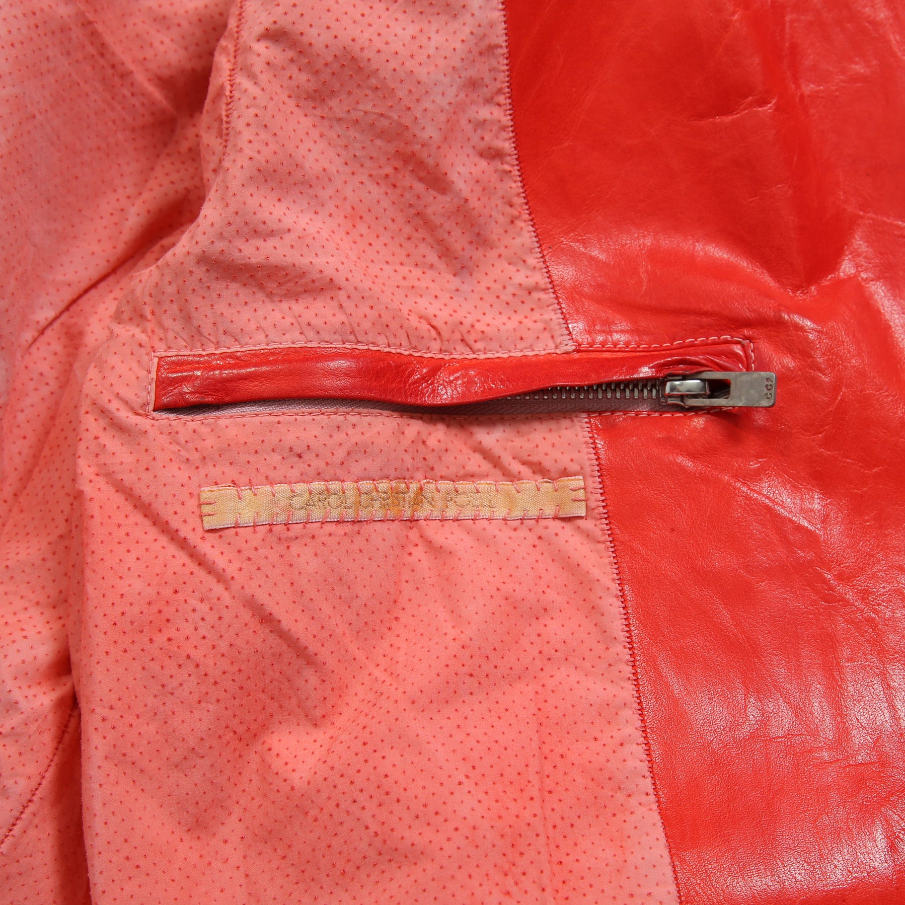 CAROL CHRISTIAN POELL キャロルクリスチャンポエル / 美品2016 KANGAROO O.D / HIGH NECK LEATHER JACKET / size 46 (RED)