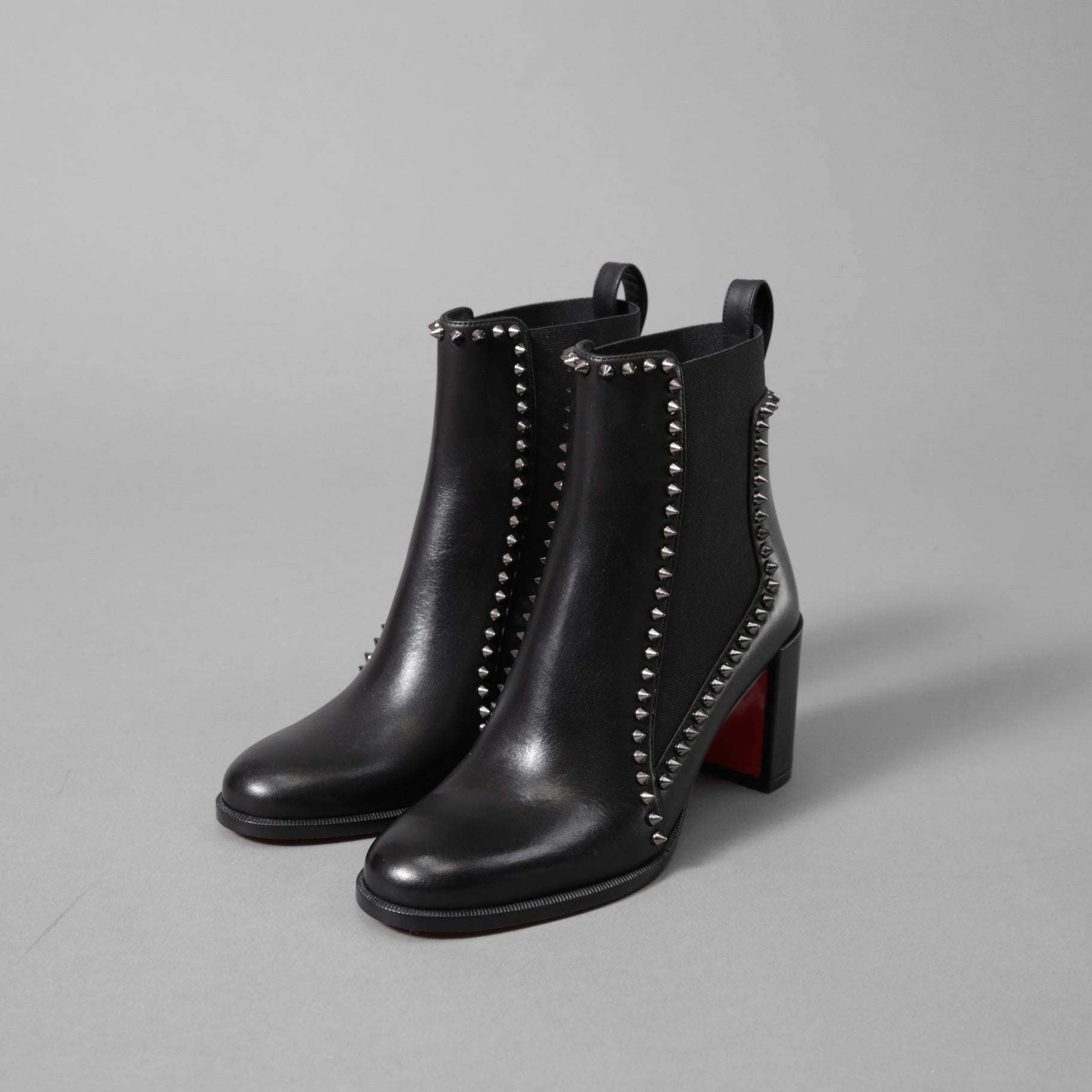 Christian Louboutin クリスチャンルブタン / Out Line Spike Lug アウトライン スパイク ブーツ / スタッズ サイドゴアブーツ / size 35.5 (22.5cm) BLACK レディース シューズ