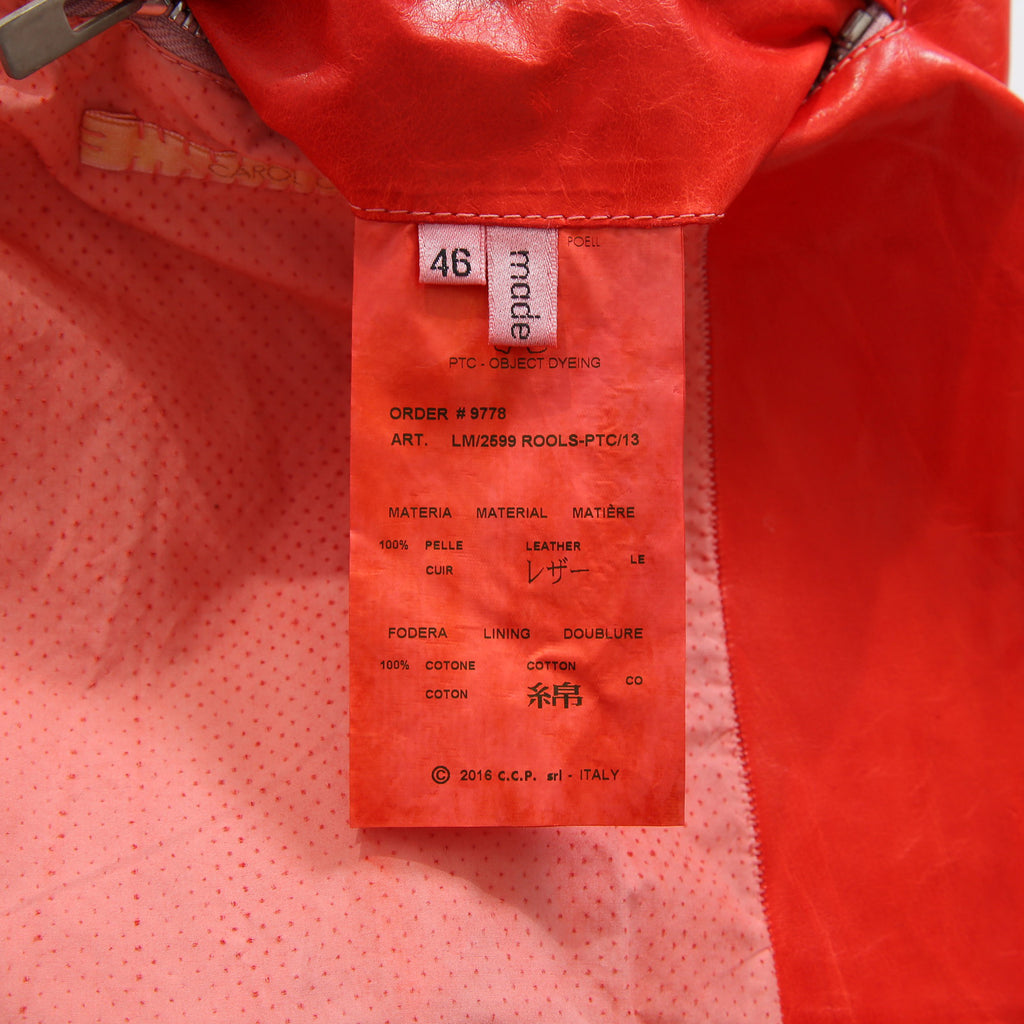 CAROL CHRISTIAN POELL キャロルクリスチャンポエル / 美品2016 KANGAROO O.D / HIGH NECK LEATHER JACKET / size 46 (RED)