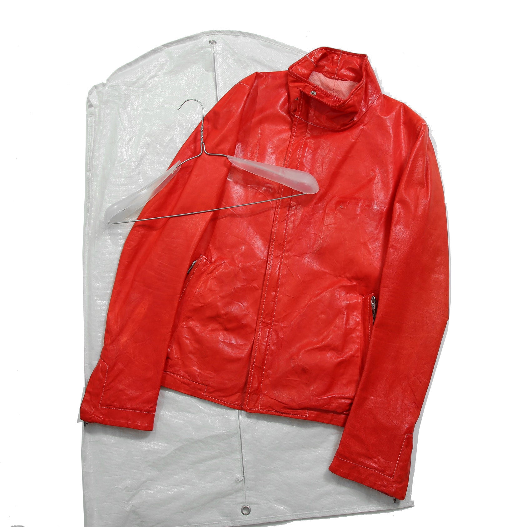 CAROL CHRISTIAN POELL キャロルクリスチャンポエル / 美品2016 KANGAROO O.D / HIGH NECK LEATHER JACKET / size 46 (RED)