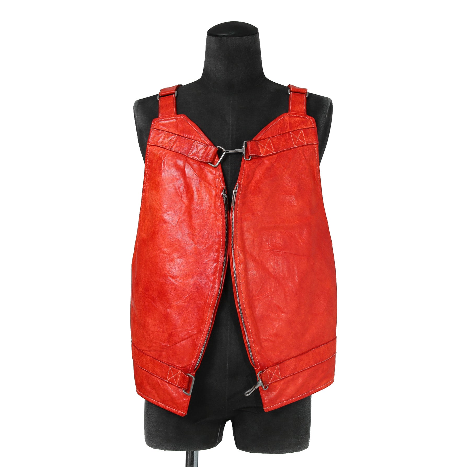 CAROL CHRISTIAN POELL キャロルクリスチャンポエル / 2017 美品 KANGAROO O.D / LEATHER VEST BAG / size 46 (RED)