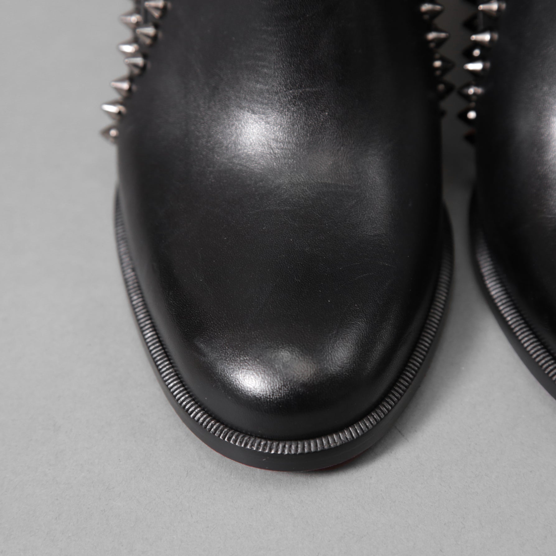Christian Louboutin クリスチャンルブタン / Out Line Spike Lug アウトライン スパイク ブーツ / スタッズ サイドゴアブーツ / size 35.5 (22.5cm) BLACK レディース シューズ