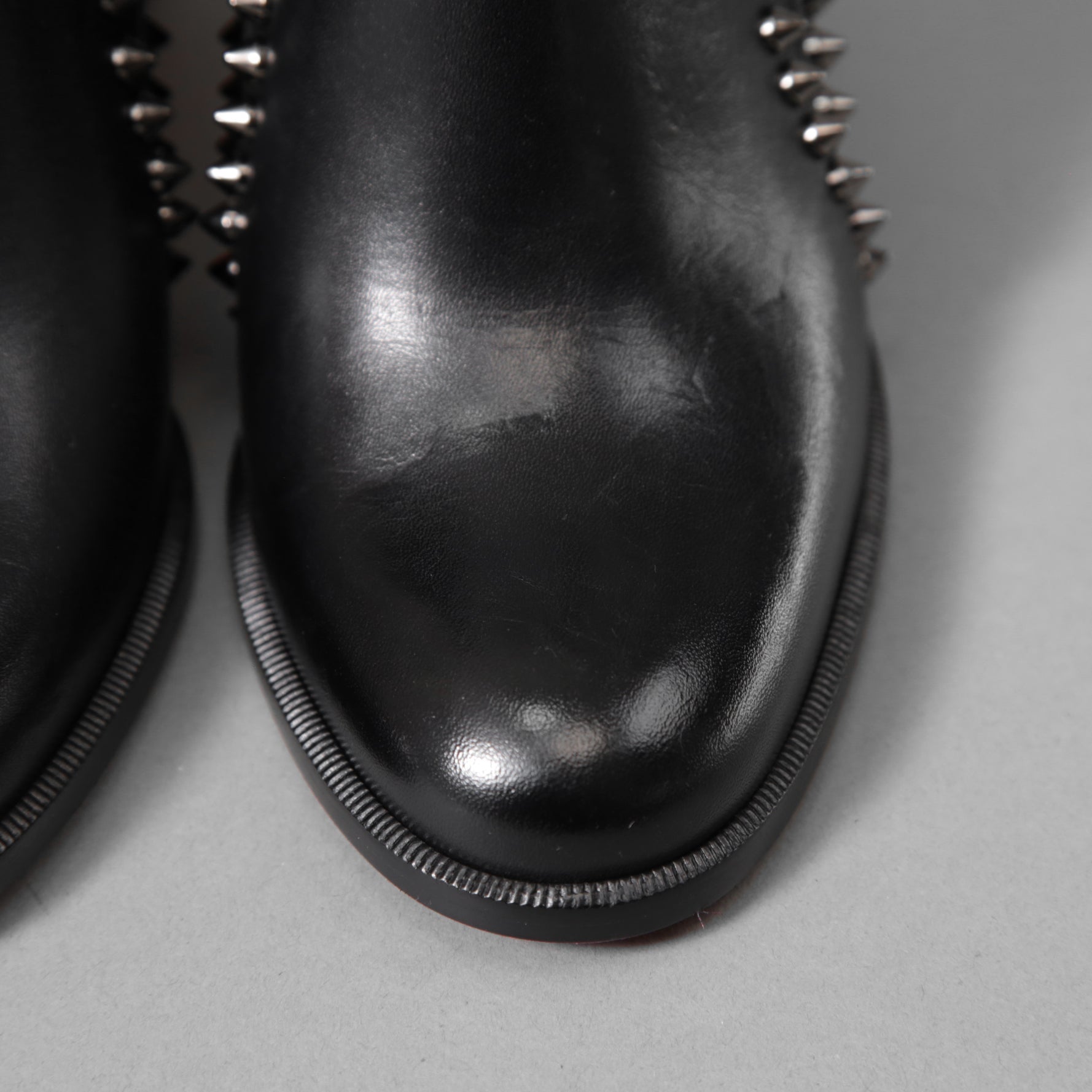 Christian Louboutin クリスチャンルブタン / Out Line Spike Lug アウトライン スパイク ブーツ / スタッズ サイドゴアブーツ / size 35.5 (22.5cm) BLACK レディース シューズ