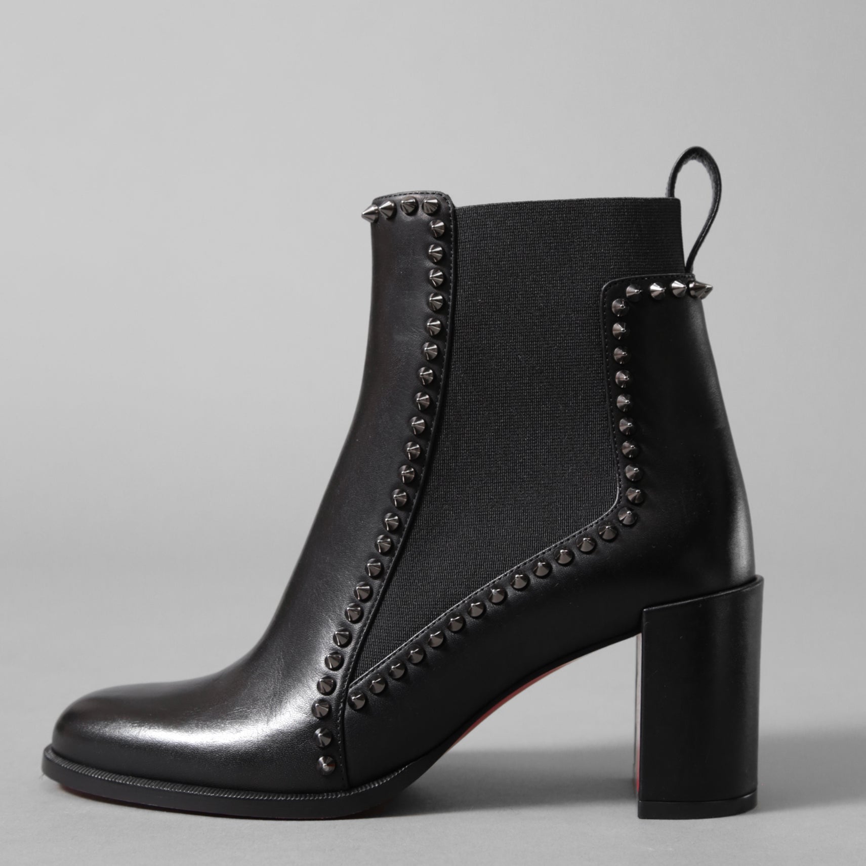 Christian Louboutin クリスチャンルブタン / Out Line Spike Lug アウトライン スパイク ブーツ / スタッズ サイドゴアブーツ / size 35.5 (22.5cm) BLACK レディース シューズ