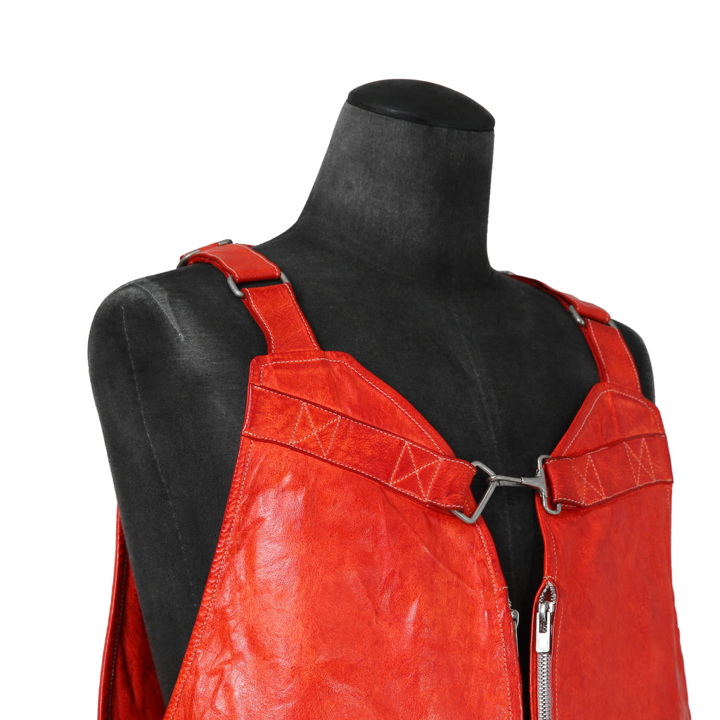 CAROL CHRISTIAN POELL キャロルクリスチャンポエル / 2017 美品 KANGAROO O.D / LEATHER VEST BAG / size 46 (RED)