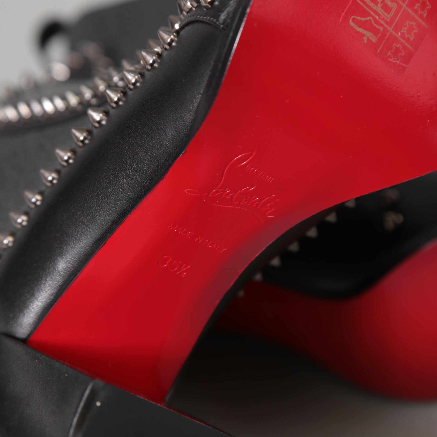 Christian Louboutin クリスチャンルブタン / Out Line Spike Lug アウトライン スパイク ブーツ / スタッズ サイドゴアブーツ / size 35.5 (22.5cm) BLACK レディース シューズ