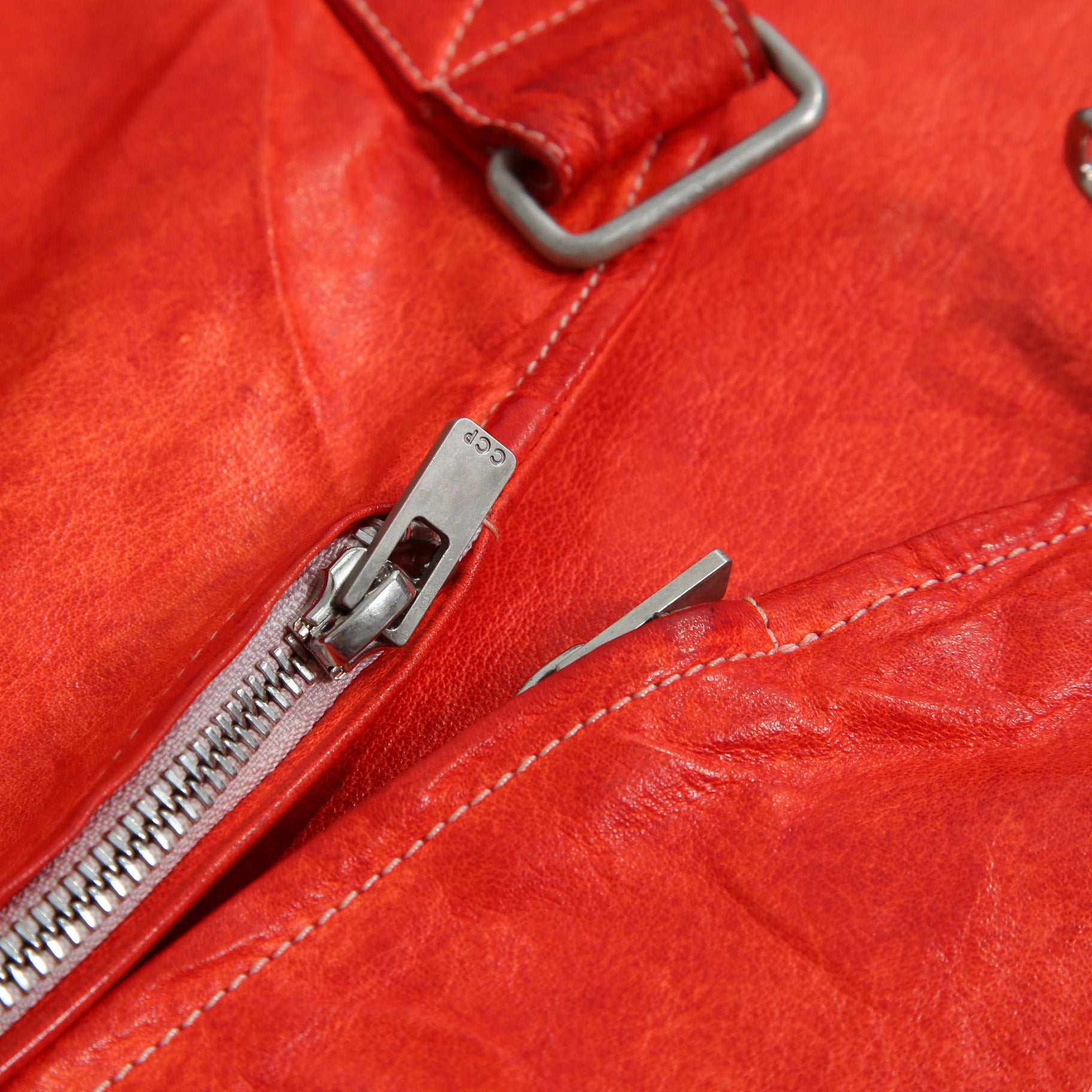 CAROL CHRISTIAN POELL キャロルクリスチャンポエル / 2017 美品 KANGAROO O.D / LEATHER VEST BAG / size 46 (RED)