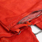 CAROL CHRISTIAN POELL キャロルクリスチャンポエル / 2017 美品 KANGAROO O.D / LEATHER VEST BAG / size 46 (RED)