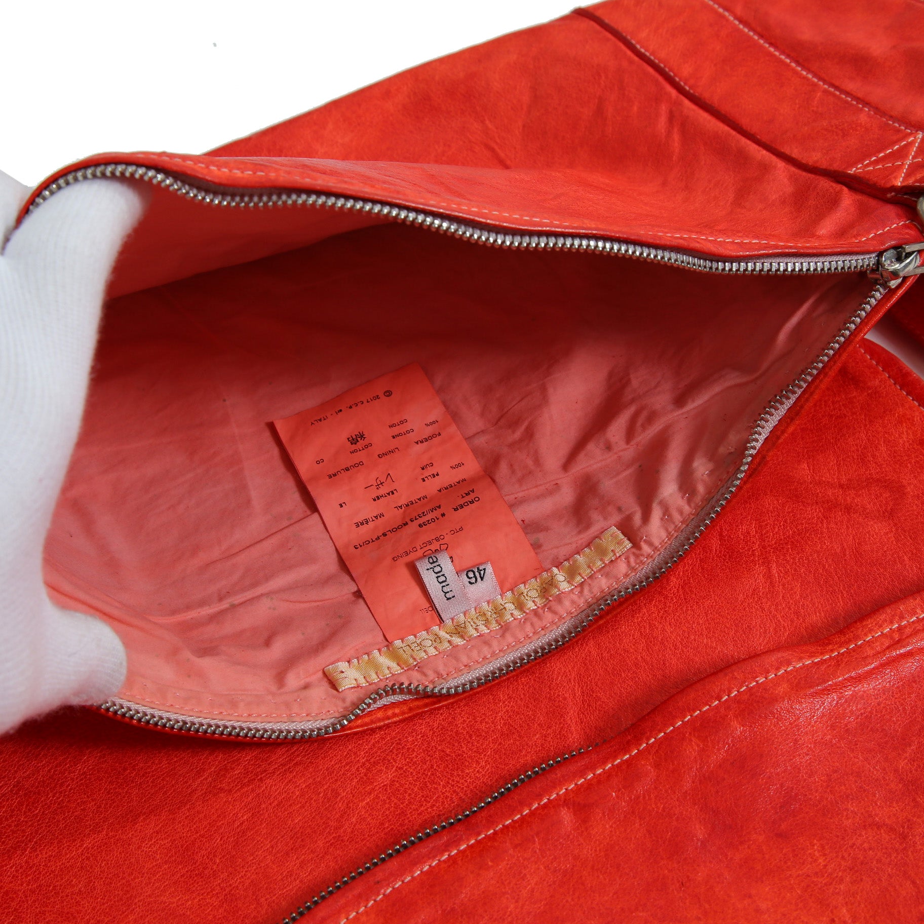 CAROL CHRISTIAN POELL キャロルクリスチャンポエル / 2017 美品 KANGAROO O.D / LEATHER VEST BAG / size 46 (RED)