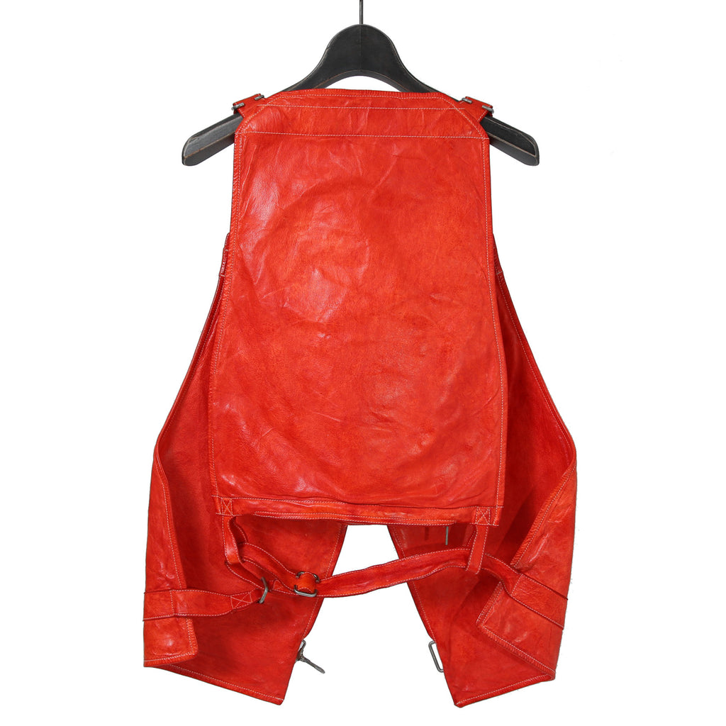 CAROL CHRISTIAN POELL キャロルクリスチャンポエル / 2017 美品 KANGAROO O.D / LEATHER VEST BAG / size 46 (RED)