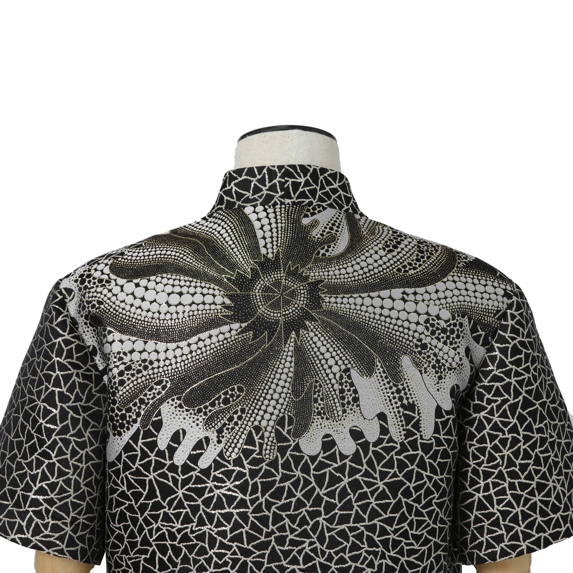 超希少 LOUIS VUITTON x YAYOI KUSAMA ルイヴィトン 草間彌生 コラボ / 2023SS サイケデリックフラワー ラップ トップス / 半袖 / size 38 (M) BLACK / RW231J VF5 FOB26