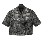 超希少 LOUIS VUITTON x YAYOI KUSAMA ルイヴィトン 草間彌生 コラボ / 2023SS サイケデリックフラワー ラップ トップス / 半袖 / size 38 (M) BLACK / RW231J VF5 FOB26