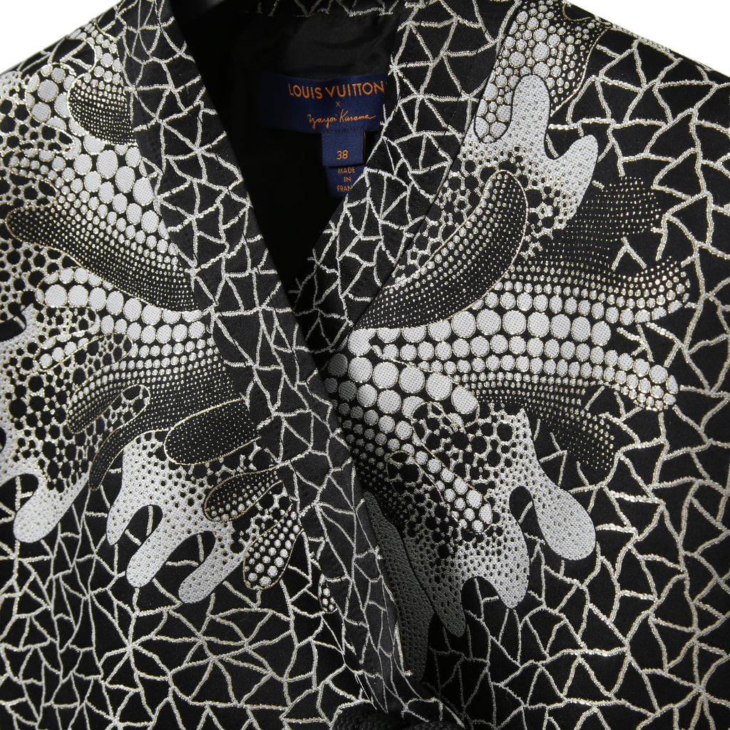 超希少 LOUIS VUITTON x YAYOI KUSAMA ルイヴィトン 草間彌生 コラボ / 2023SS サイケデリックフラワー ラップ トップス / 半袖 / size 38 (M) BLACK / RW231J VF5 FOB26