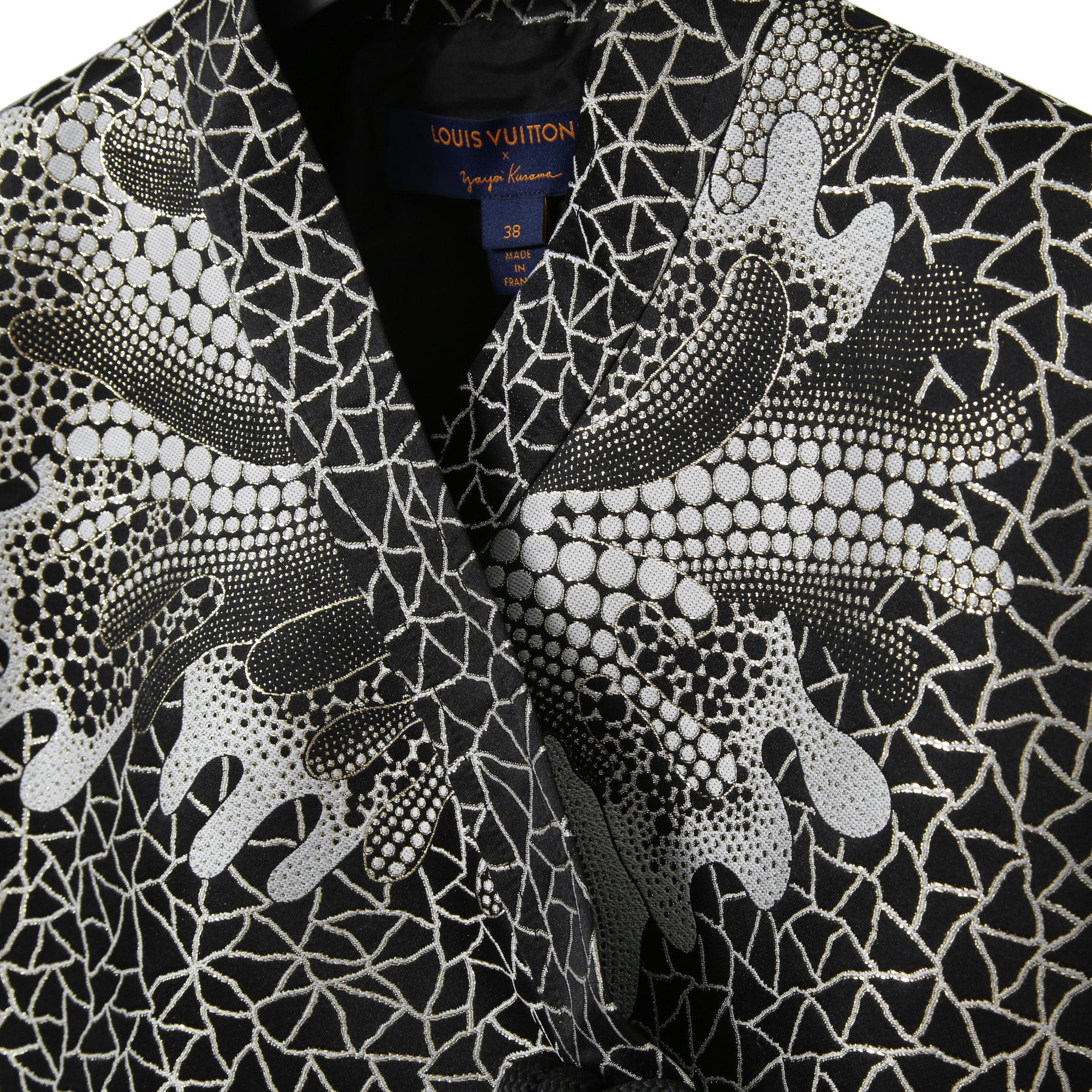 超希少 LOUIS VUITTON x YAYOI KUSAMA ルイヴィトン 草間彌生 コラボ / 2023SS サイケデリックフラワー ラップ トップス / 半袖 / size 38 (M) BLACK / RW231J VF5 FOB26