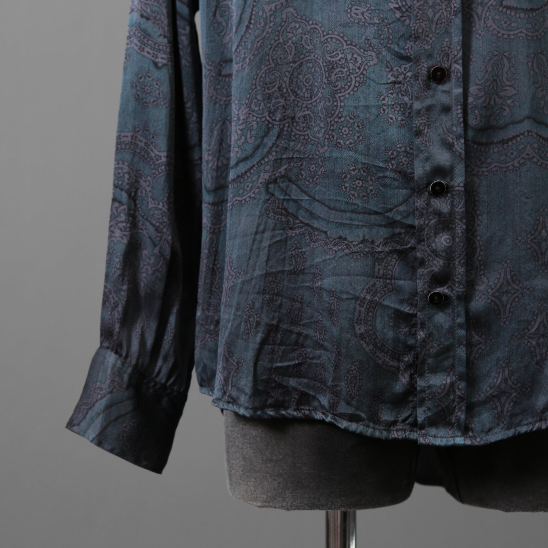 新品 Geoffrey B. Small ジェフリー B.スモール / 25SS classic tailored long sleeve shirt 長袖シャツ/ EV9S14SPECIAL / size XS (BLUE×GRAY)