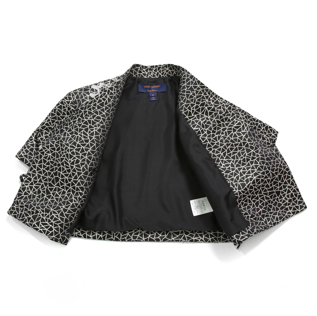 超希少 LOUIS VUITTON x YAYOI KUSAMA ルイヴィトン 草間彌生 コラボ / 2023SS サイケデリックフラワー ラップ トップス / 半袖 / size 38 (M) BLACK / RW231J VF5 FOB26