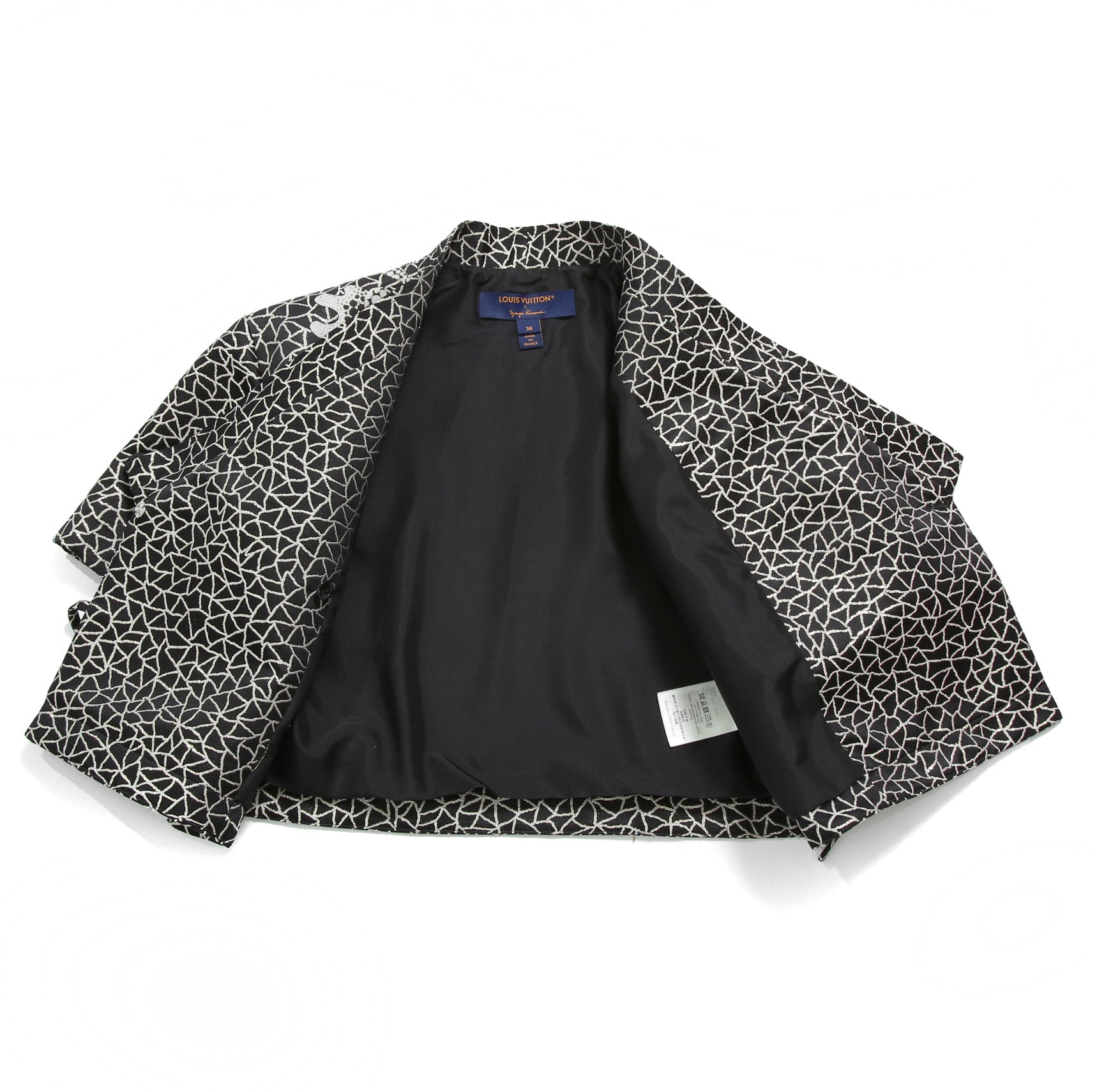 超希少 LOUIS VUITTON x YAYOI KUSAMA ルイヴィトン 草間彌生 コラボ / 2023SS サイケデリックフラワー ラップ トップス / 半袖 / size 38 (M) BLACK / RW231J VF5 FOB26