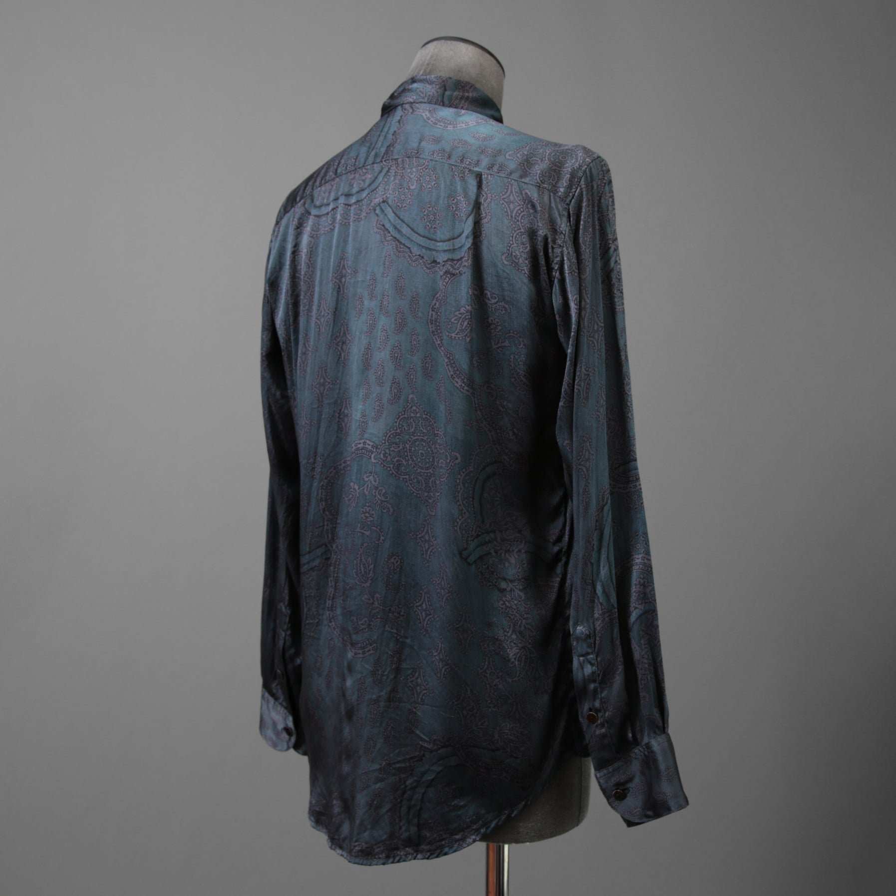 新品 Geoffrey B. Small ジェフリー B.スモール / 25SS classic tailored long sleeve shirt 長袖シャツ/ EV9S14SPECIAL / size XS (BLUE×GRAY)