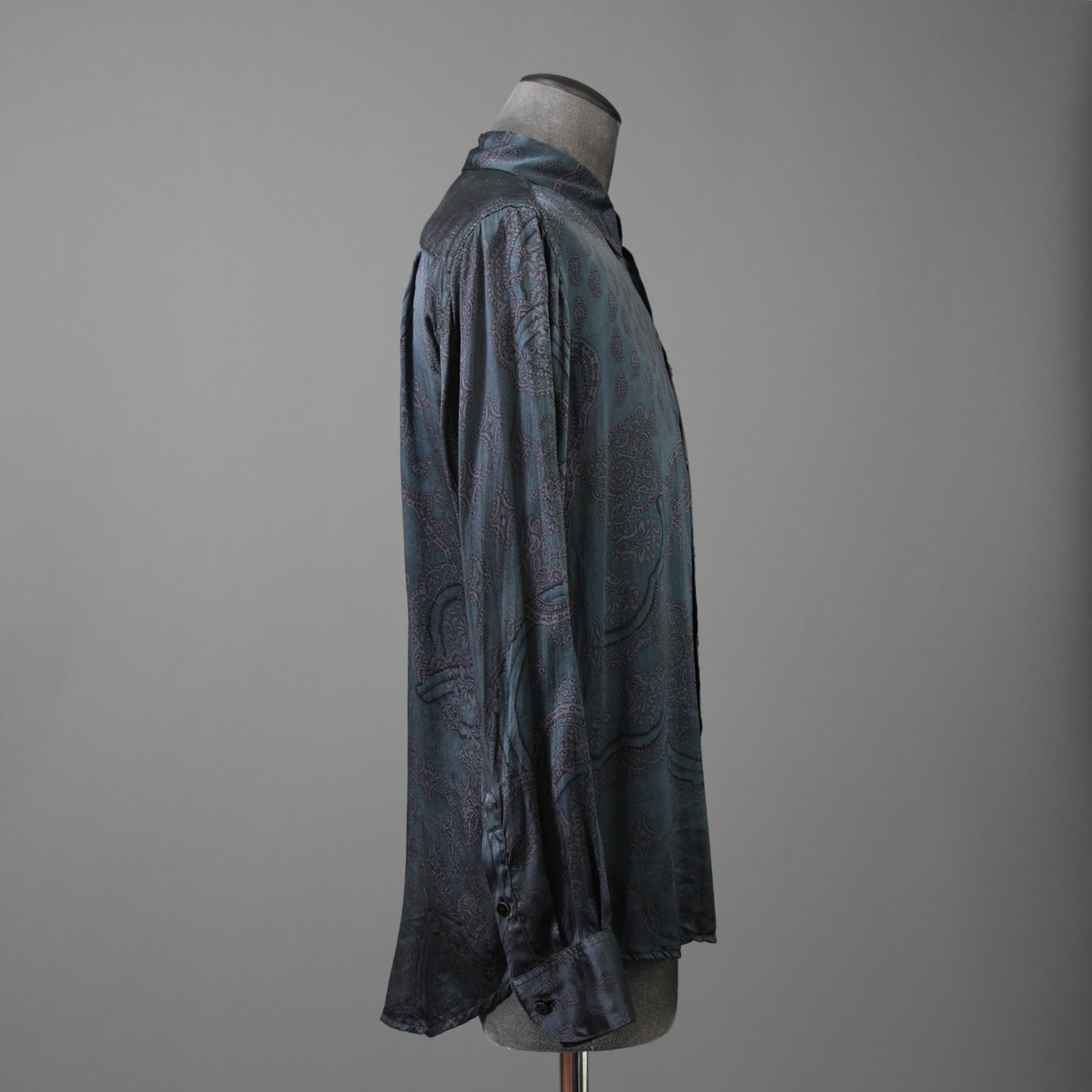 新品 Geoffrey B. Small ジェフリー B.スモール / 25SS classic tailored long sleeve shirt 長袖シャツ/ EV9S14SPECIAL / size XS (BLUE×GRAY)