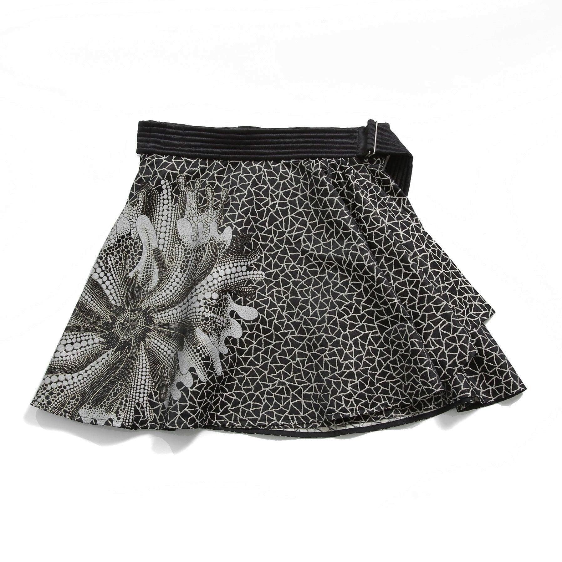 希少 LOUIS VUITTON x YAYOI KUSAMA ルイヴィトン 草間彌生 コラボ / 2023SS サイケデリックフラワー ミニラップ スカート  / size 38 (M) BLACK