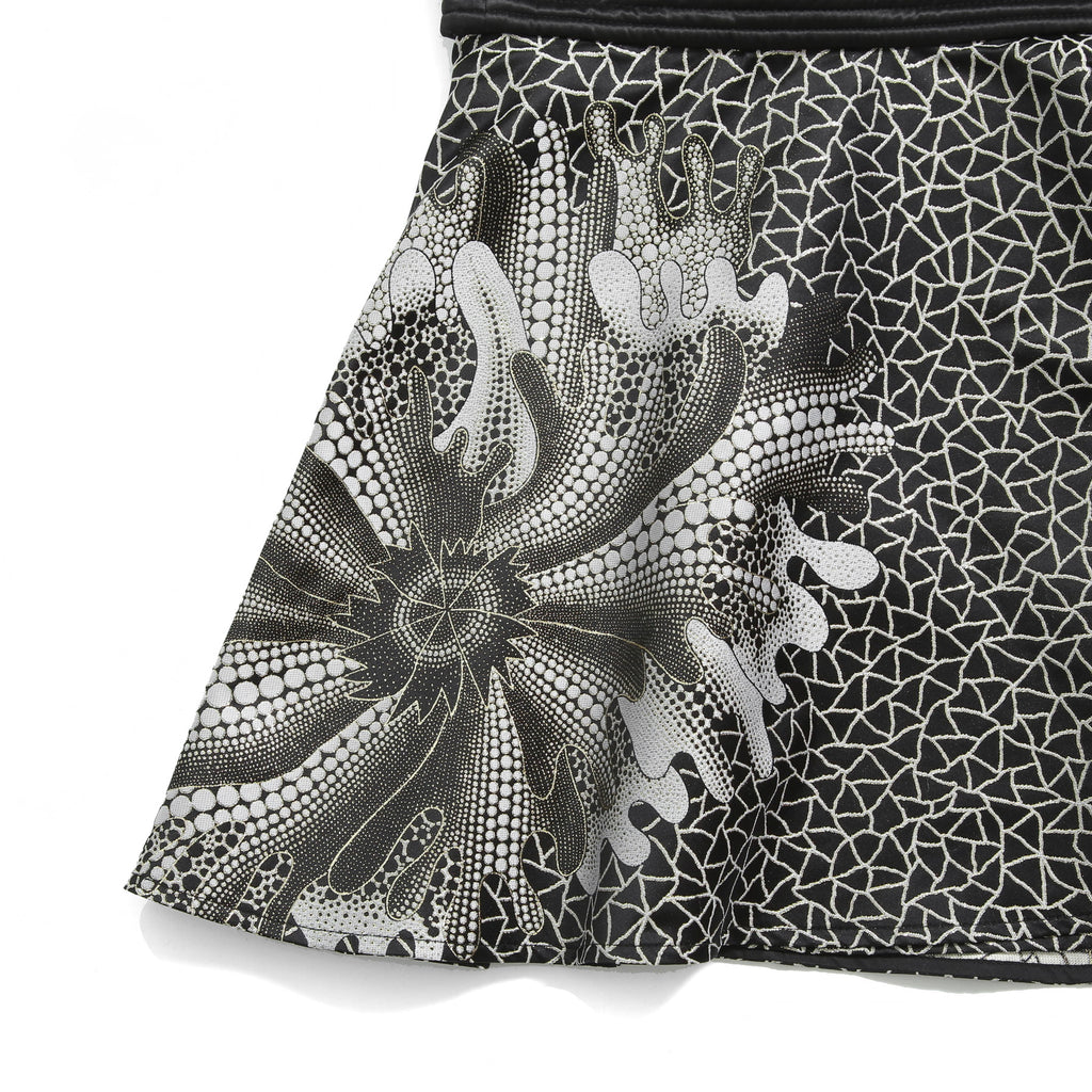 希少 LOUIS VUITTON x YAYOI KUSAMA ルイヴィトン 草間彌生 コラボ / 2023SS サイケデリックフラワー ミニラップ スカート  / size 38 (M) BLACK