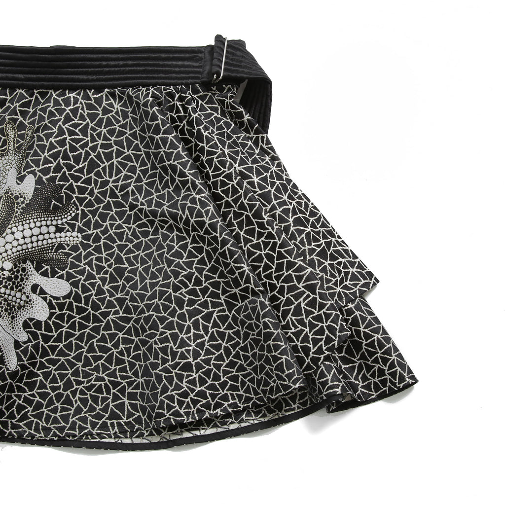 希少 LOUIS VUITTON x YAYOI KUSAMA ルイヴィトン 草間彌生 コラボ / 2023SS サイケデリックフラワー ミニラップ スカート  / size 38 (M) BLACK