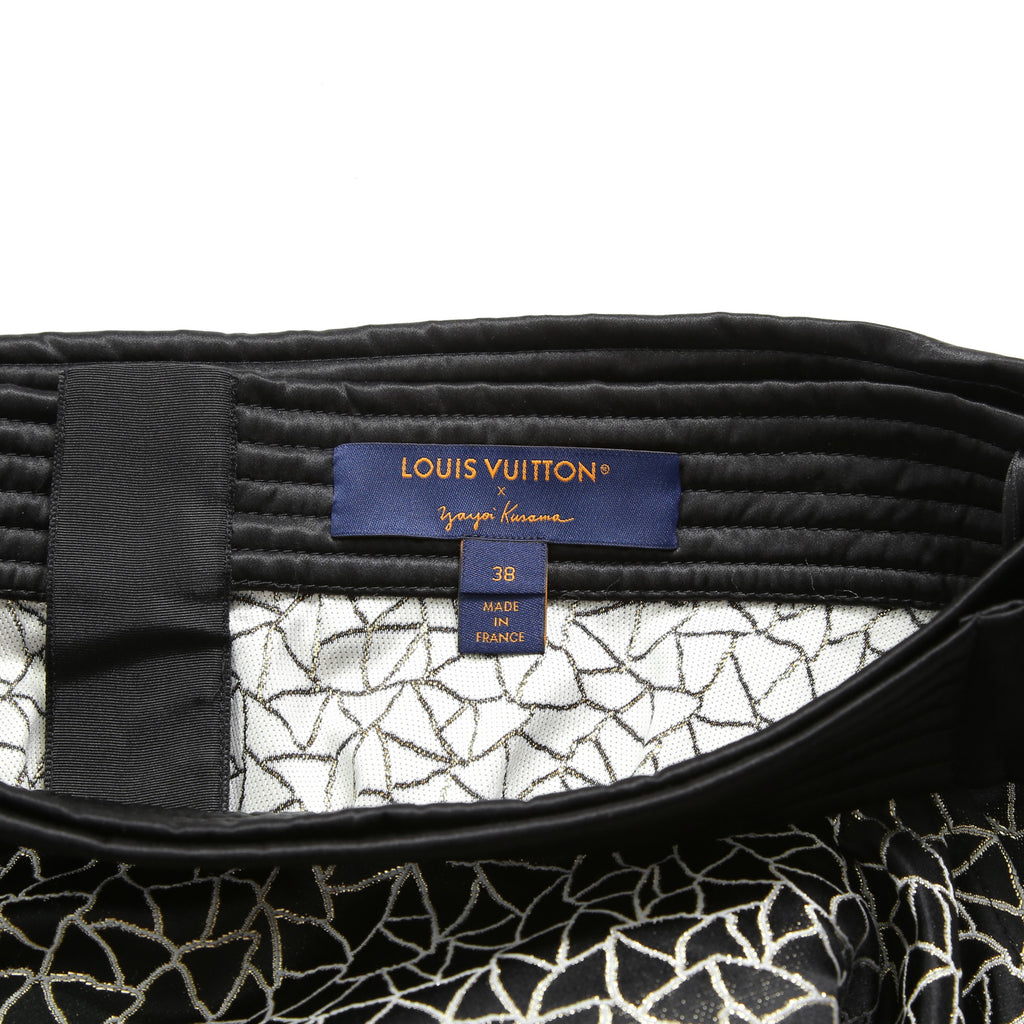 希少 LOUIS VUITTON x YAYOI KUSAMA ルイヴィトン 草間彌生 コラボ / 2023SS サイケデリックフラワー ミニラップ スカート  / size 38 (M) BLACK