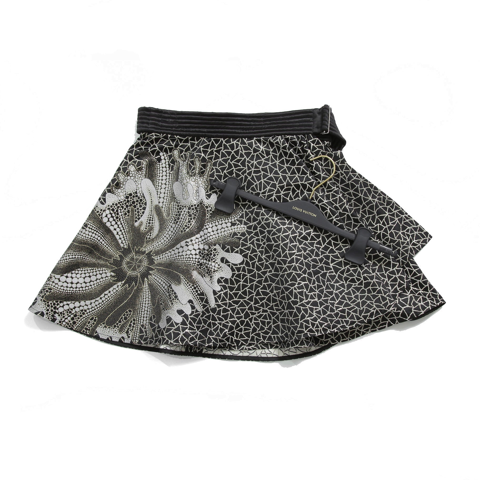 希少 LOUIS VUITTON x YAYOI KUSAMA ルイヴィトン 草間彌生 コラボ / 2023SS サイケデリックフラワー ミニラップ スカート  / size 38 (M) BLACK