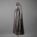 新品 A.F ARTEFACT エーエフアーティファクト / 25AW COLLARLESS SHIRT TOPS SOFT SATIN 長袖シャツ / AG-12071-1 / size 1 (DARK GREY)