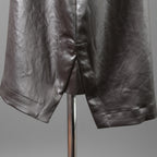 新品 A.F ARTEFACT エーエフアーティファクト / 25AW COLLARLESS SHIRT TOPS SOFT SATIN 長袖シャツ / AG-12071-1 / size 1 (DARK GREY)