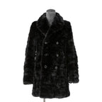 希少 美品 SAINT LAURENT PARIS サンローラン パリ / エディ期 2015-16AW ランウェイ Look 6着用 / ダブルブレスト  ミンク ファー コート / 398926 Y7IH1 / size 46 (BLACK)