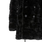 希少 美品 SAINT LAURENT PARIS サンローラン パリ / エディ期 2015-16AW ランウェイ Look 6着用 / ダブルブレスト  ミンク ファー コート / 398926 Y7IH1 / size 46 (BLACK)