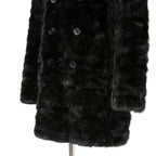 希少 美品 SAINT LAURENT PARIS サンローラン パリ / エディ期 2015-16AW ランウェイ Look 6着用 / ダブルブレスト  ミンク ファー コート / 398926 Y7IH1 / size 46 (BLACK)