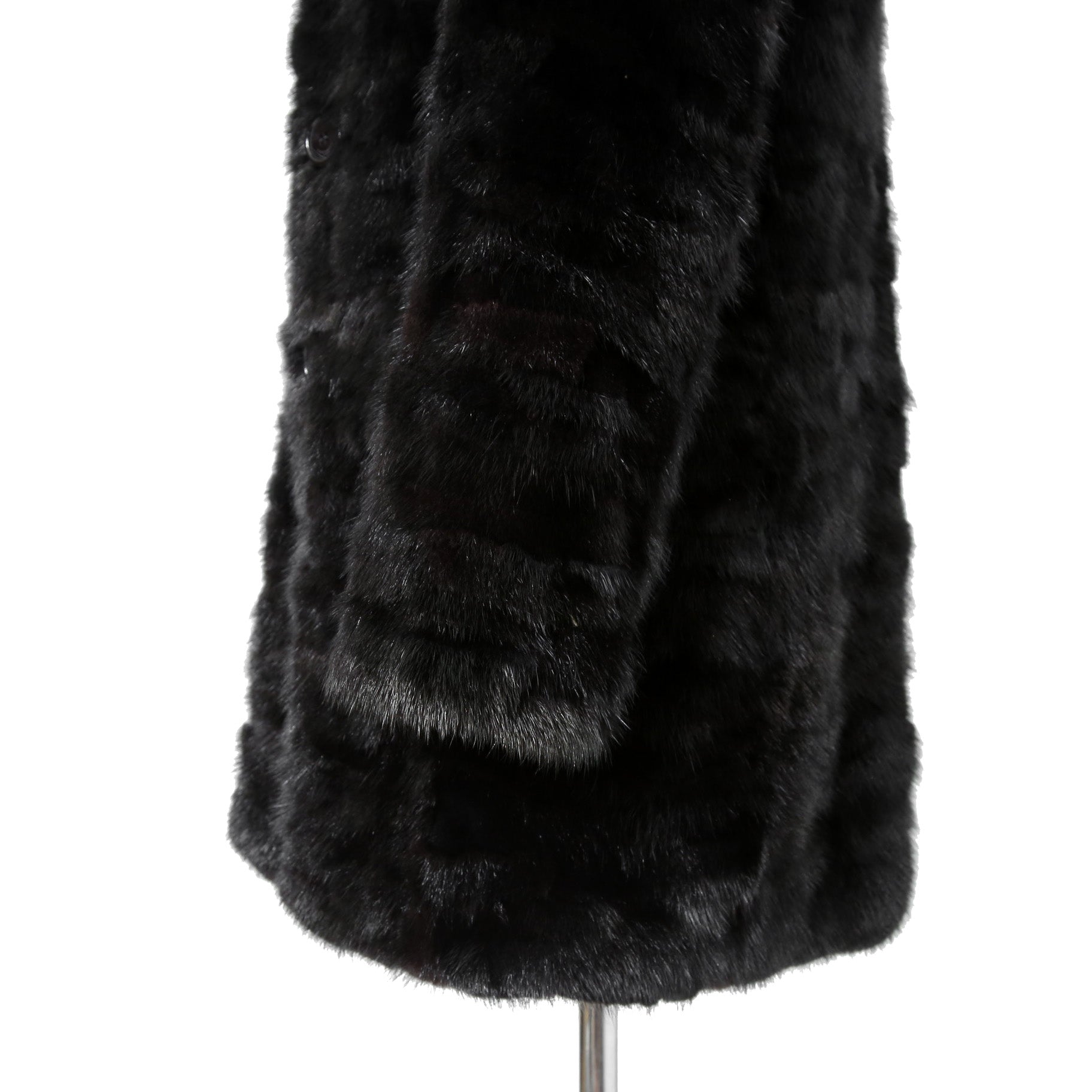 希少 美品 SAINT LAURENT PARIS サンローラン パリ / エディ期 2015-16AW ランウェイ Look 6着用 / ダブルブレスト  ミンク ファー コート / 398926 Y7IH1 / size 46 (BLACK)