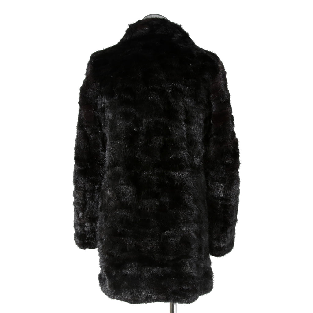 希少 美品 SAINT LAURENT PARIS サンローラン パリ / エディ期 2015-16AW ランウェイ Look 6着用 / ダブルブレスト  ミンク ファー コート / 398926 Y7IH1 / size 46 (BLACK)