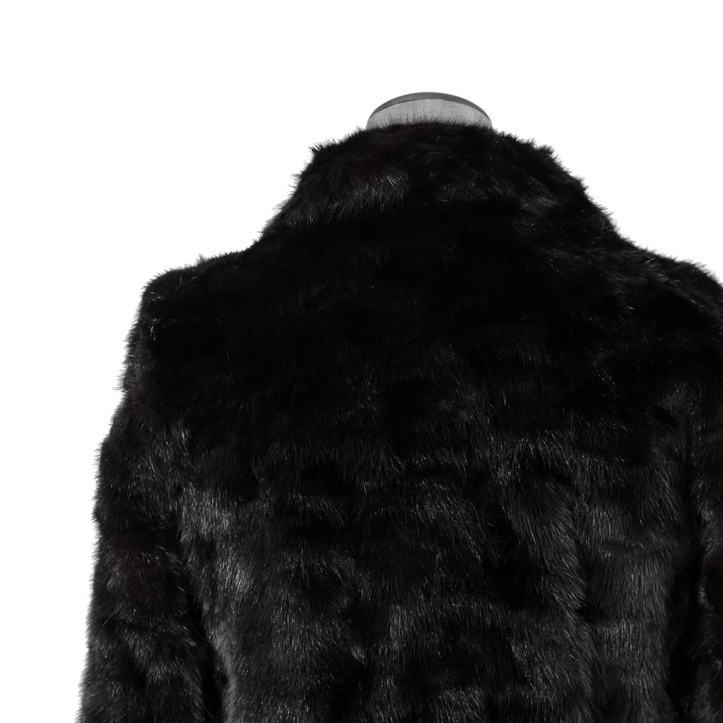 希少 美品 SAINT LAURENT PARIS サンローラン パリ / エディ期 2015-16AW ランウェイ Look 6着用 / ダブルブレスト  ミンク ファー コート / 398926 Y7IH1 / size 46 (BLACK)