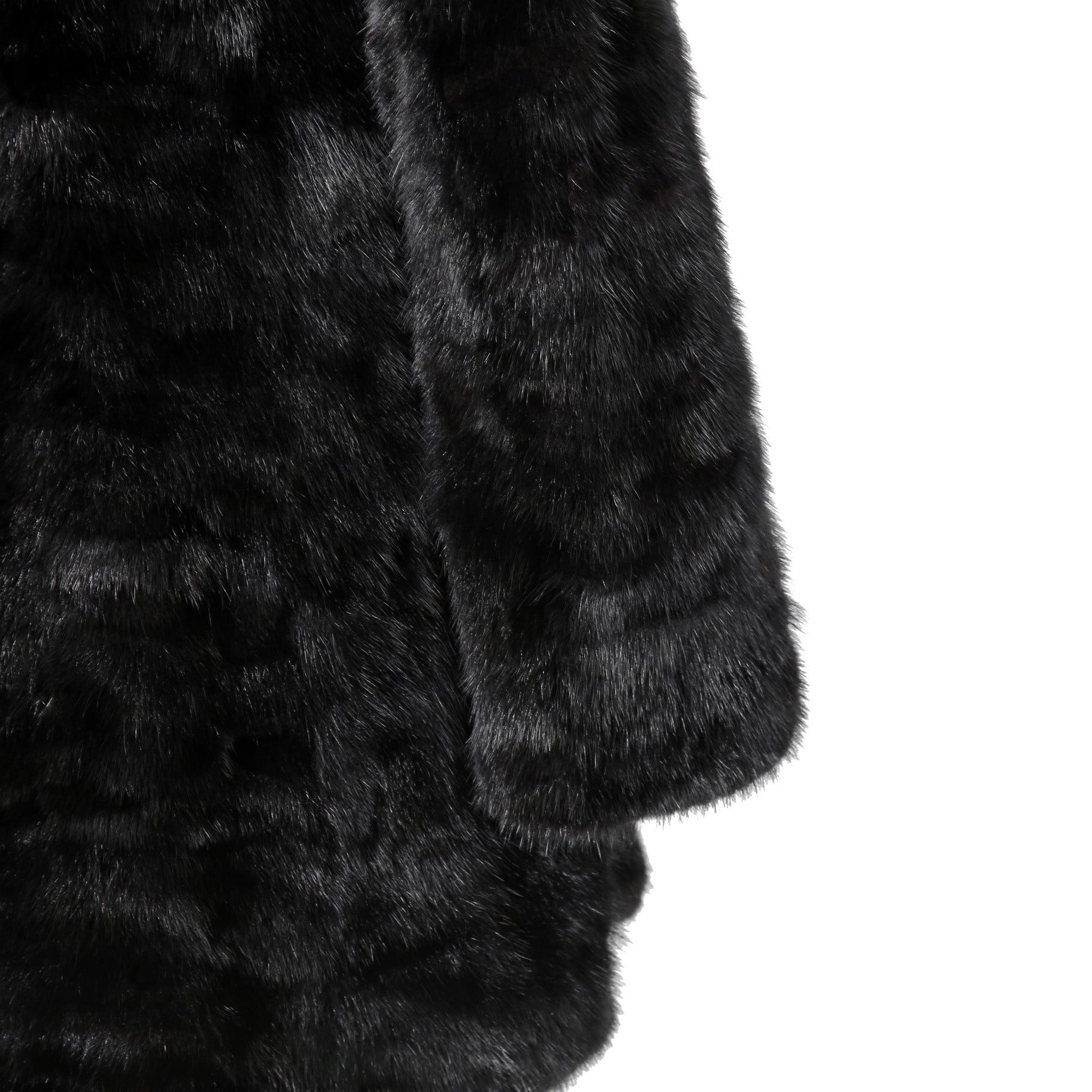 希少 美品 SAINT LAURENT PARIS サンローラン パリ / エディ期 2015-16AW ランウェイ Look 6着用 / ダブルブレスト  ミンク ファー コート / 398926 Y7IH1 / size 46 (BLACK)