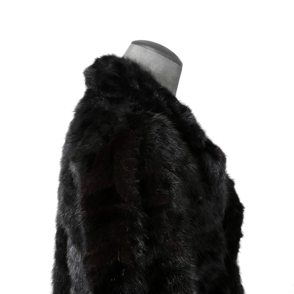 希少 美品 SAINT LAURENT PARIS サンローラン パリ / エディ期 2015-16AW ランウェイ Look 6着用 / ダブルブレスト  ミンク ファー コート / 398926 Y7IH1 / size 46 (BLACK)