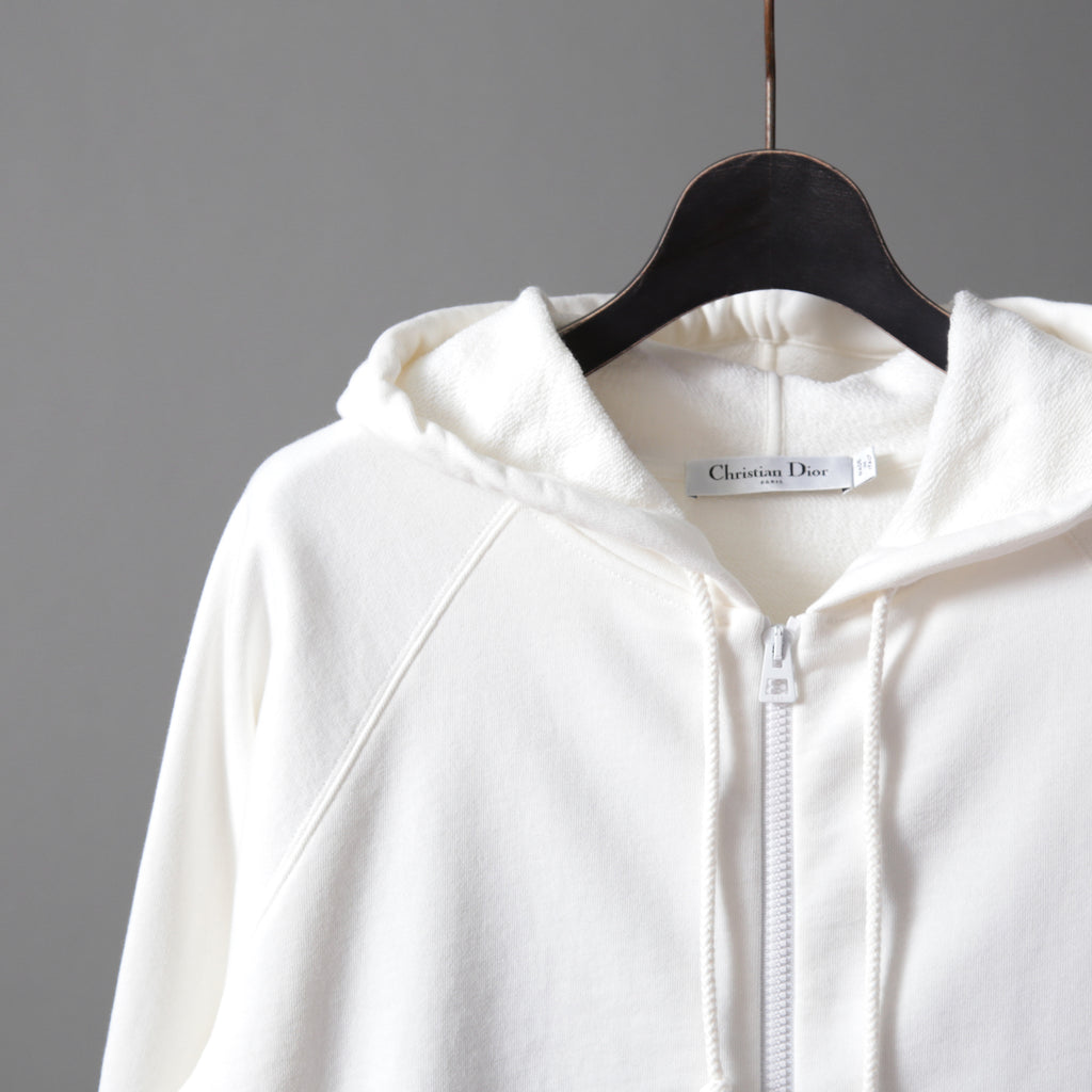 Christian Dior クリスチャンディオール / 23AW 美品 ピエトロ ルッフォ 刺繍 ジップアップ フーディ / パーカー / 343G01A4106 / size S (WHITE) レディース