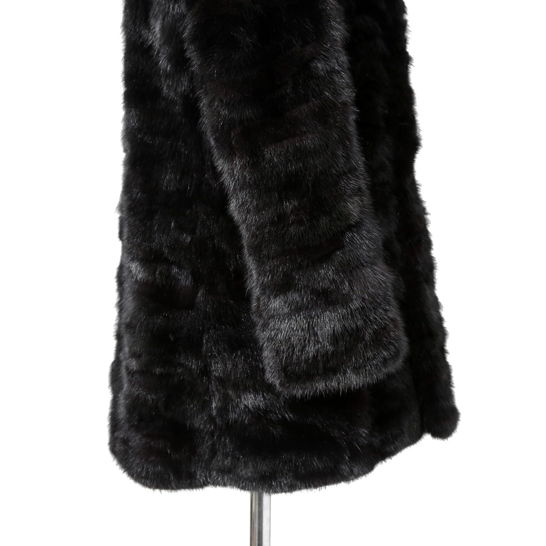 希少 美品 SAINT LAURENT PARIS サンローラン パリ / エディ期 2015-16AW ランウェイ Look 6着用 / ダブルブレスト  ミンク ファー コート / 398926 Y7IH1 / size 46 (BLACK)