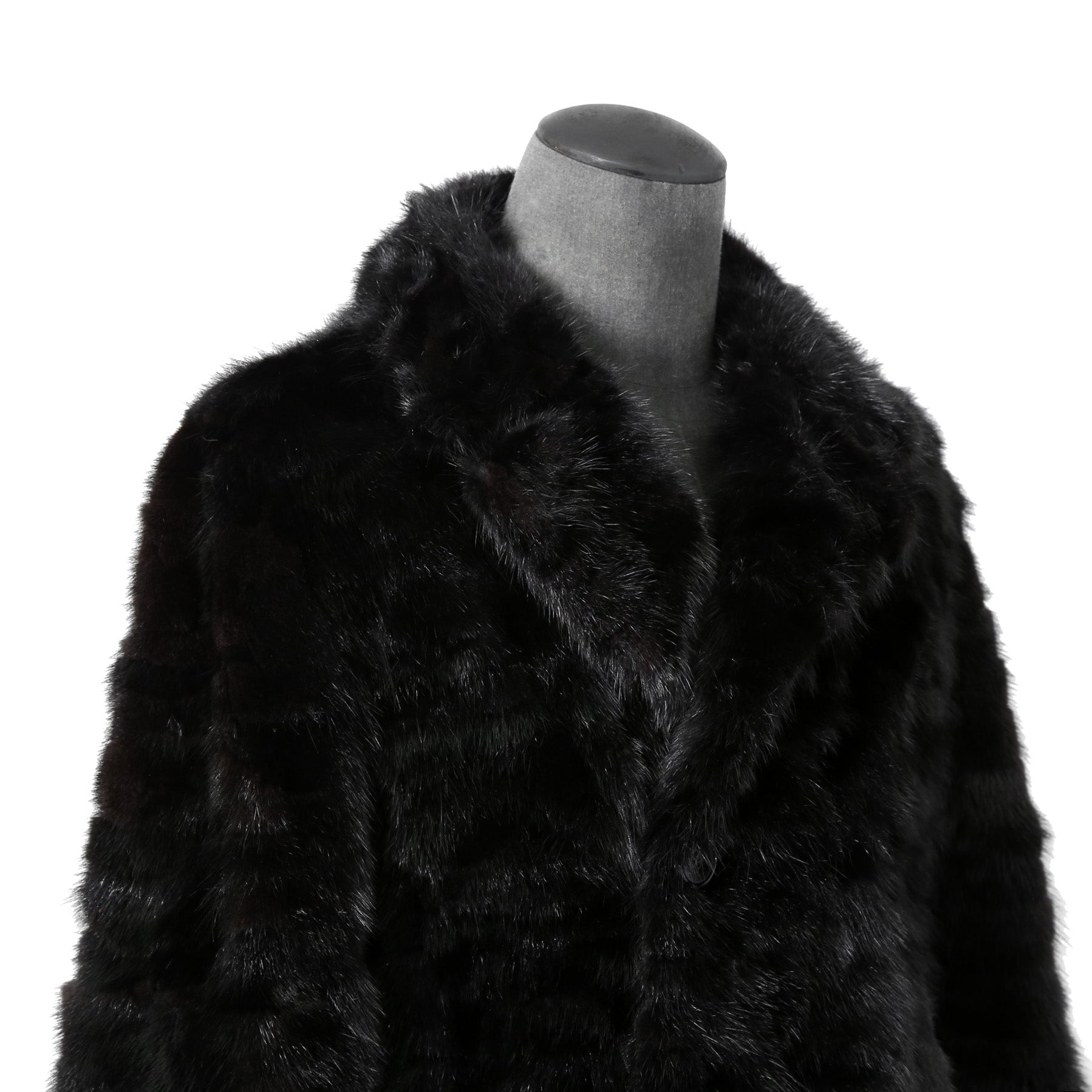 希少 美品 SAINT LAURENT PARIS サンローラン パリ / エディ期 2015-16AW ランウェイ Look 6着用 / ダブルブレスト  ミンク ファー コート / 398926 Y7IH1 / size 46 (BLACK)