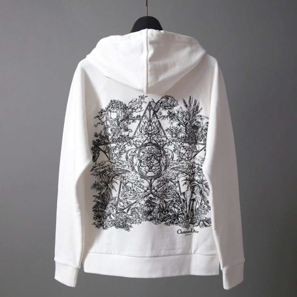 Christian Dior クリスチャンディオール / 23AW 美品 ピエトロ ルッフォ 刺繍 ジップアップ フーディ / パーカー / 343G01A4106 / size S (WHITE) レディース