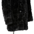 希少 美品 SAINT LAURENT PARIS サンローラン パリ / エディ期 2015-16AW ランウェイ Look 6着用 / ダブルブレスト  ミンク ファー コート / 398926 Y7IH1 / size 46 (BLACK)