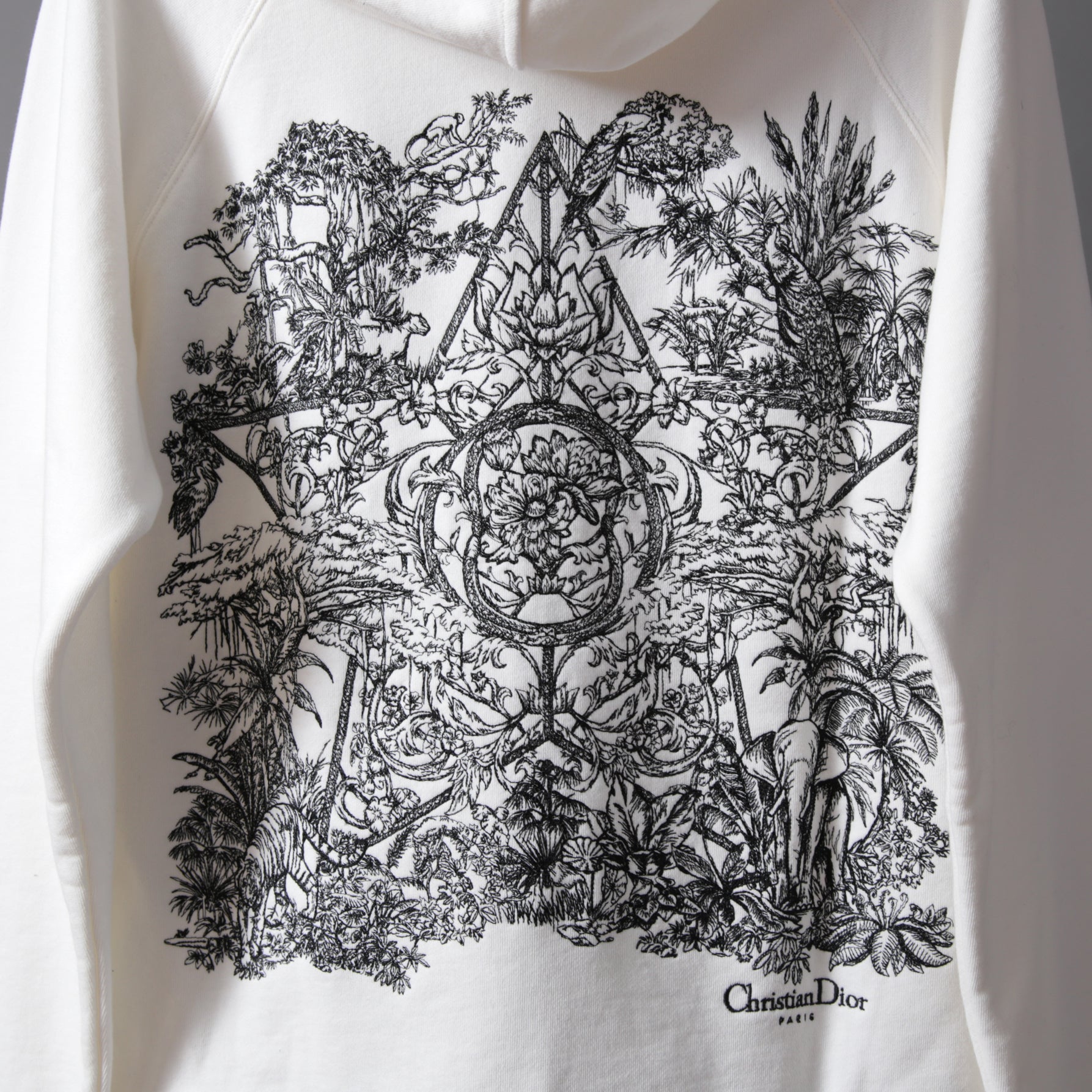 Christian Dior クリスチャンディオール / 23AW 美品 ピエトロ ルッフォ 刺繍 ジップアップ フーディ / パーカー / 343G01A4106 / size S (WHITE) レディース