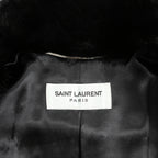 希少 美品 SAINT LAURENT PARIS サンローラン パリ / エディ期 2015-16AW ランウェイ Look 6着用 / ダブルブレスト  ミンク ファー コート / 398926 Y7IH1 / size 46 (BLACK)